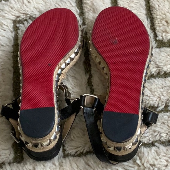 Christian Louboutin Black Espadrilles with Studded Detailing - Picture 3 of 4